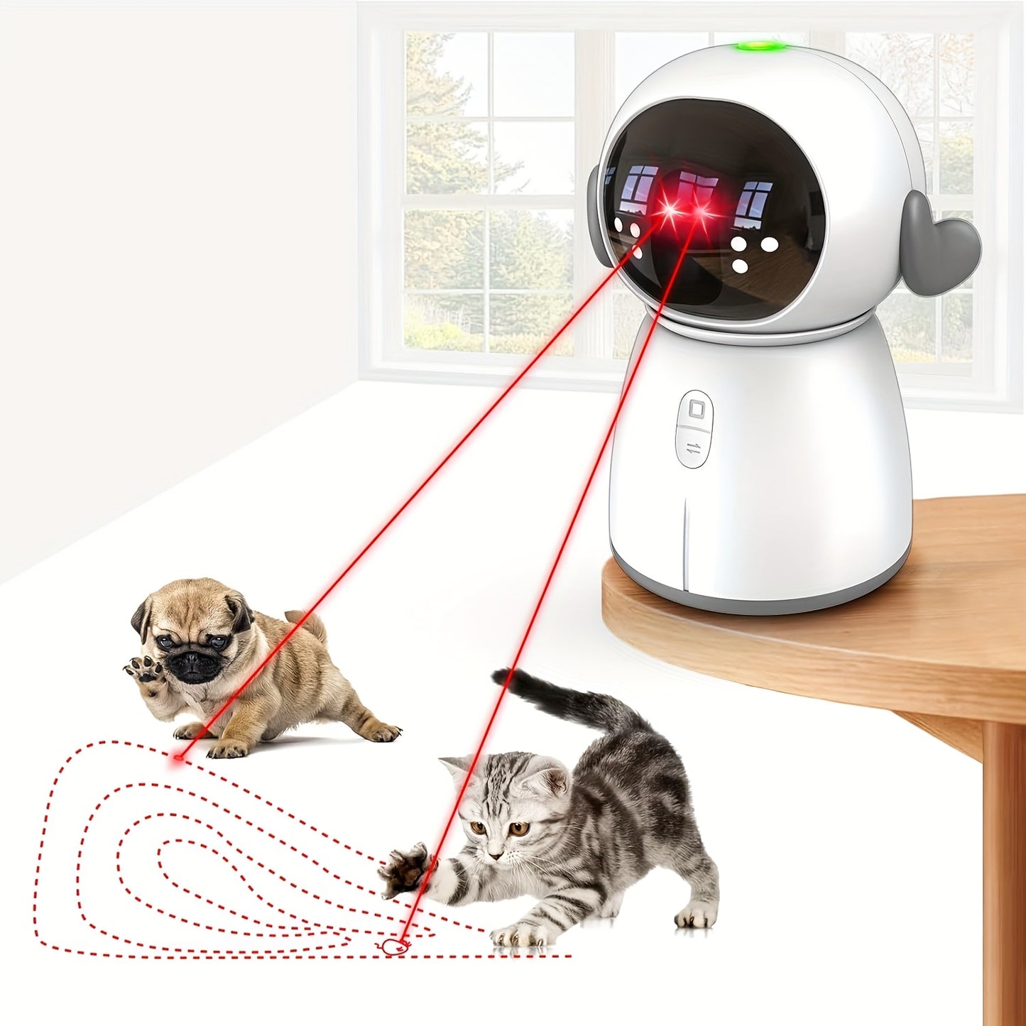 Indoor Cat Laser Toy Rechargeable Dual Laser Modes for Fun