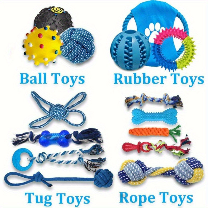 Heavy Duty Dog Chew Toys Set for Aggressive Chewers