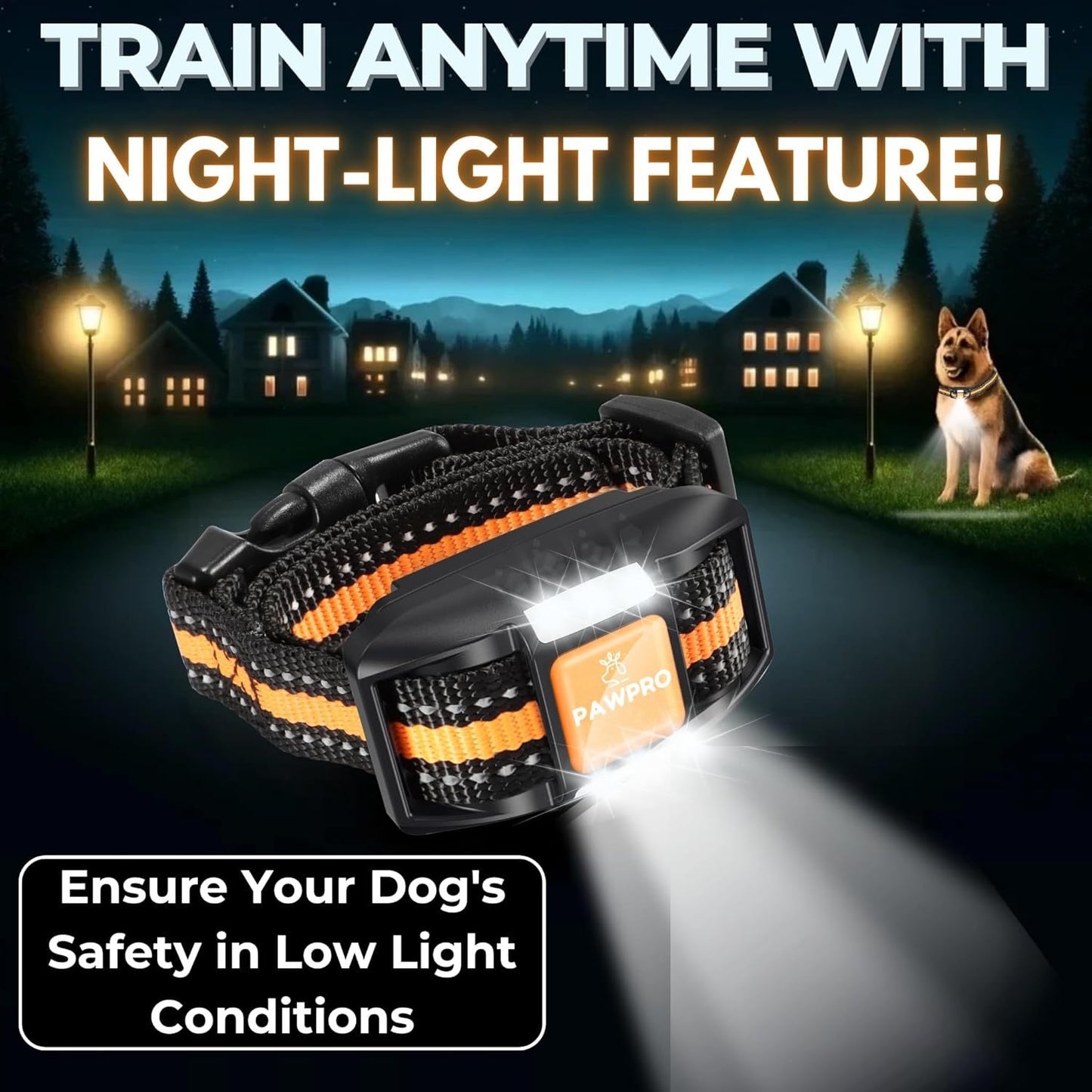 Long Range Dog Training Collar With Remote And Night Light