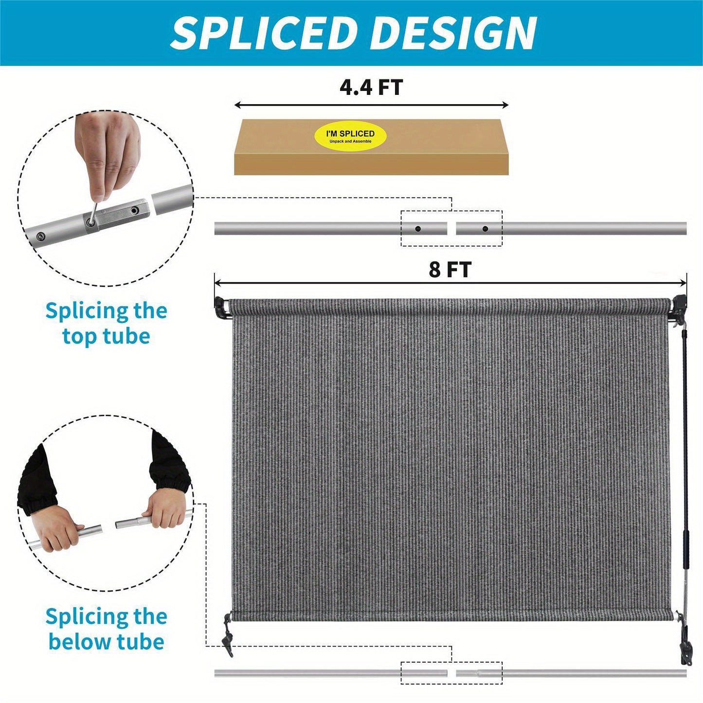 Cordless Outdoor Roller Shades for Privacy and UV Protection