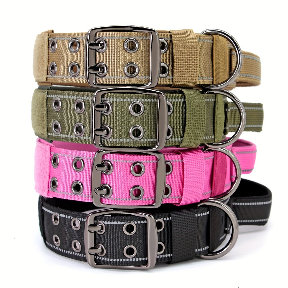Customizable Nylon Dog Collar Engraved Name Metal Buckle