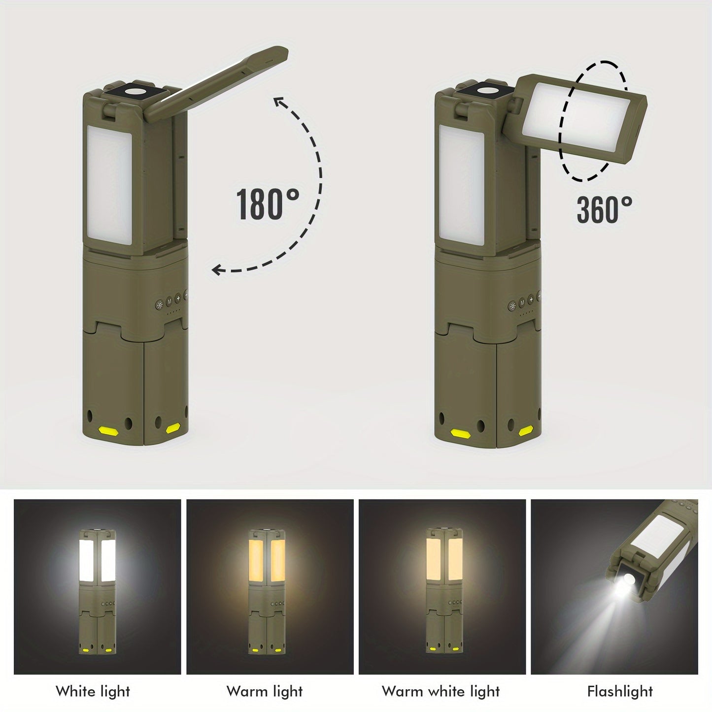 Rechargeable Camping Lantern With Portable Power Supply And Dimmable Light