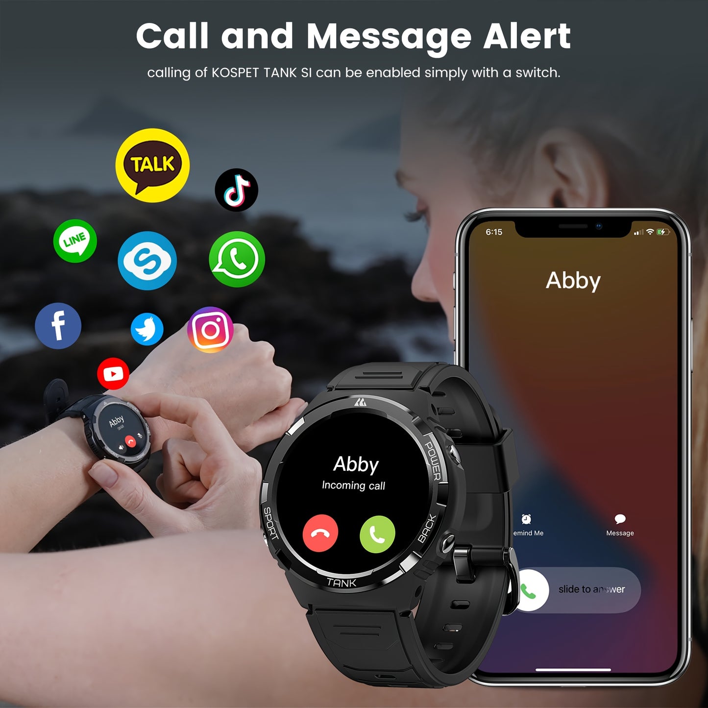 KOSPET Tank S1 Smart Watch for Men and Women with AMOLED Display