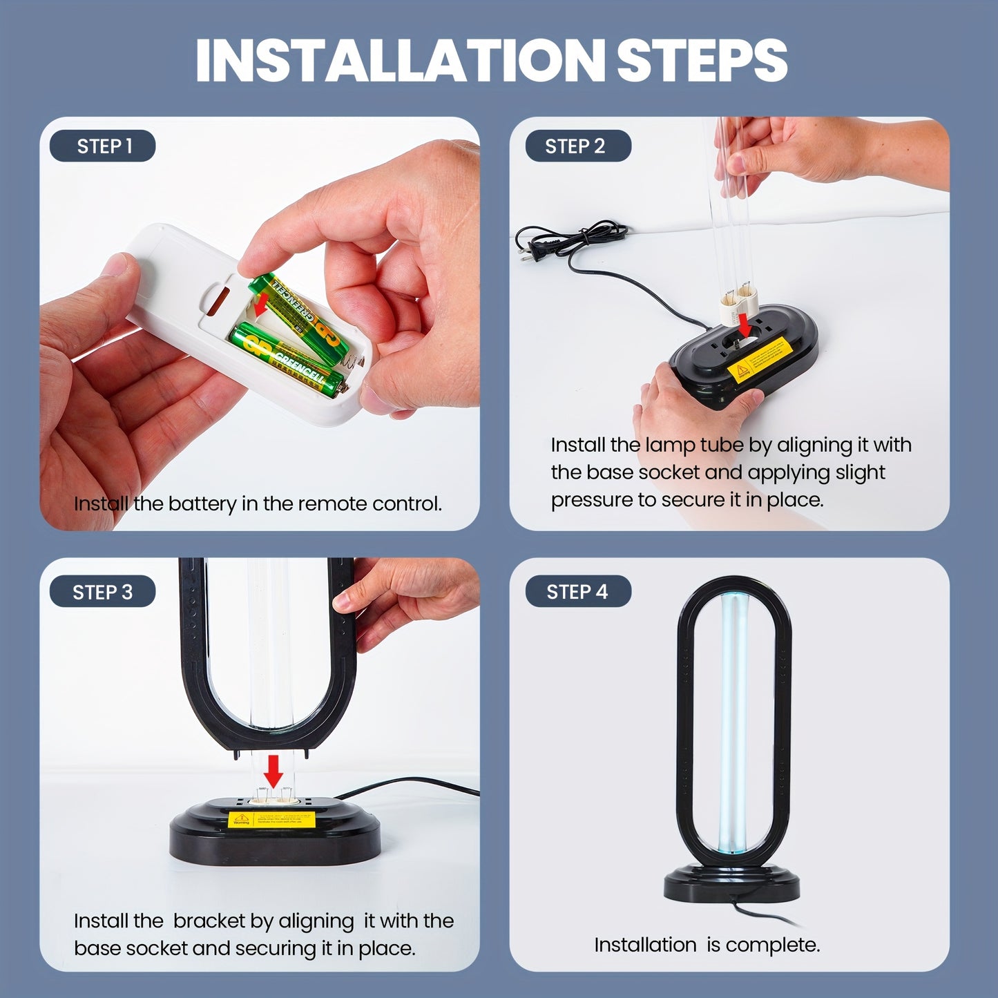Portable UV Ozone Lamp for Home and Travel Purification