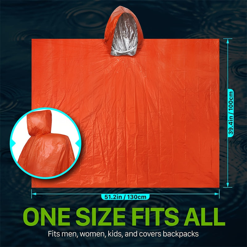 Emergency Rain Ponchos Set for Outdoor Adventures and Camping