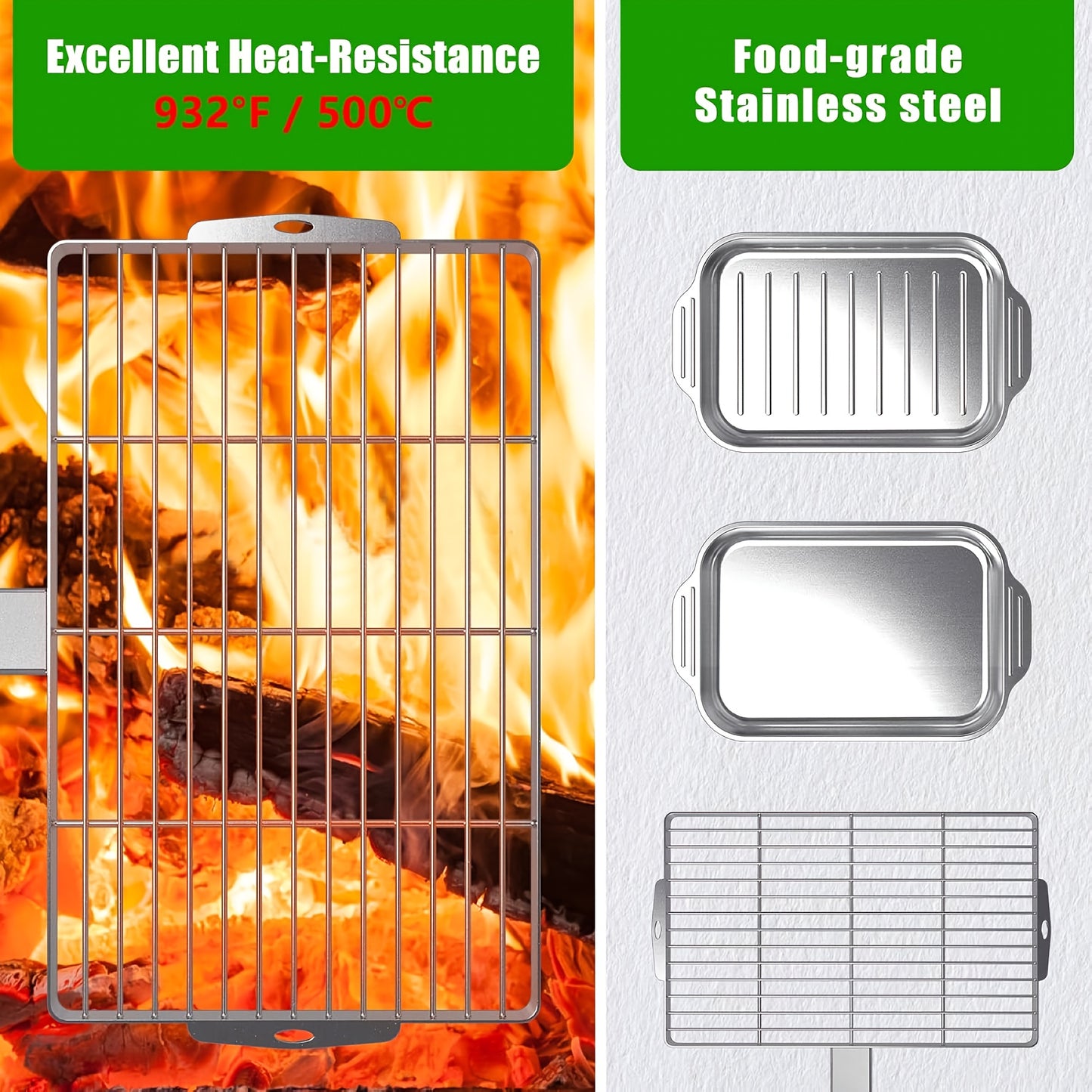 SELEWARE Adjustable Swivel Campfire Grill for Outdoor Cooking