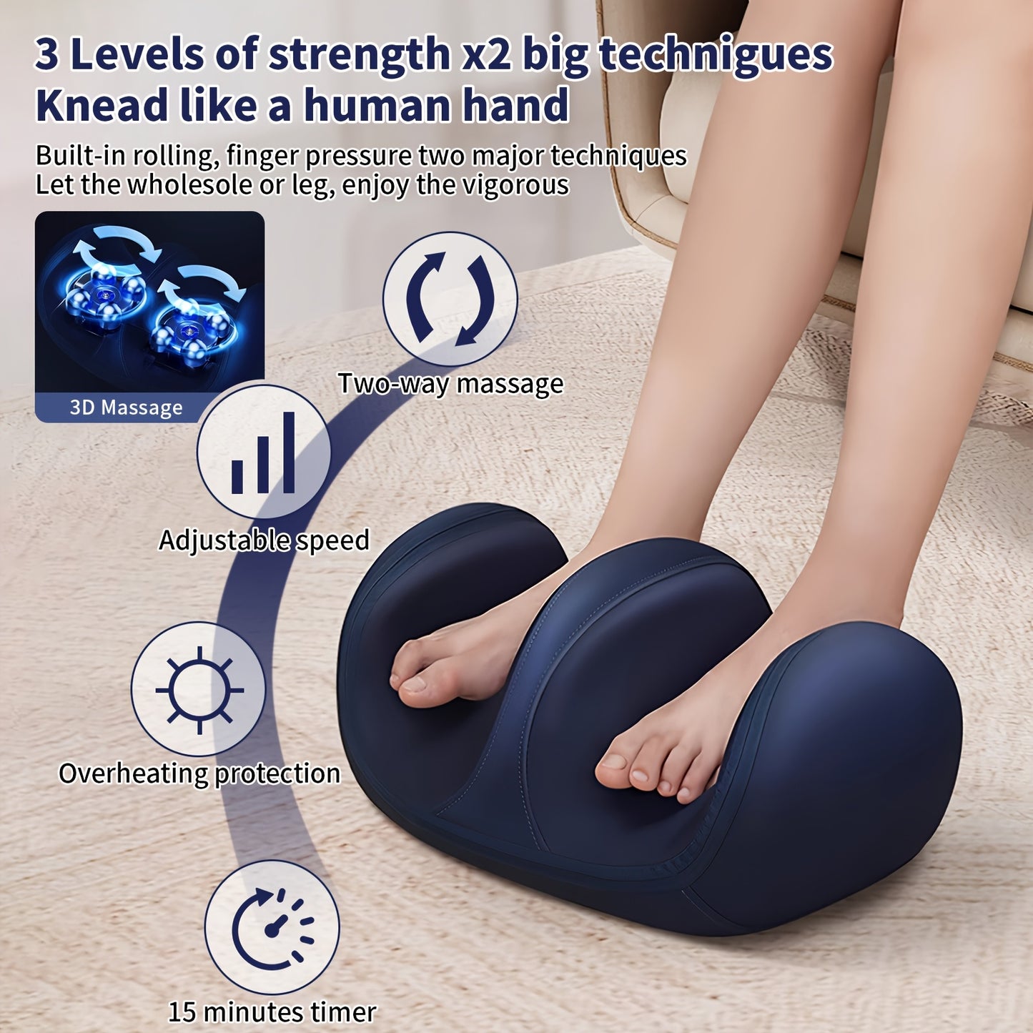 MASSTECK Shiatsu Foot Massager with Heat for Relaxation