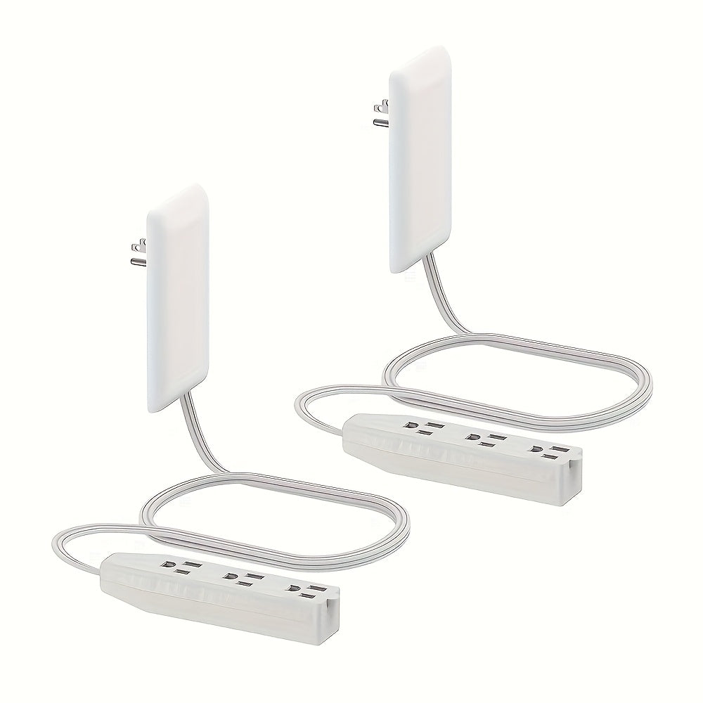 Three Outlet Power Strip With Flat Extension Cord Indoor