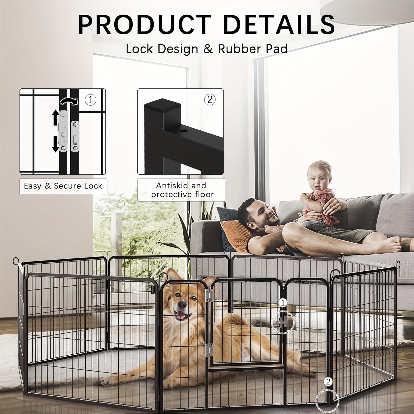 Portable Dog Fence for Indoor and Outdoor Pet Safety