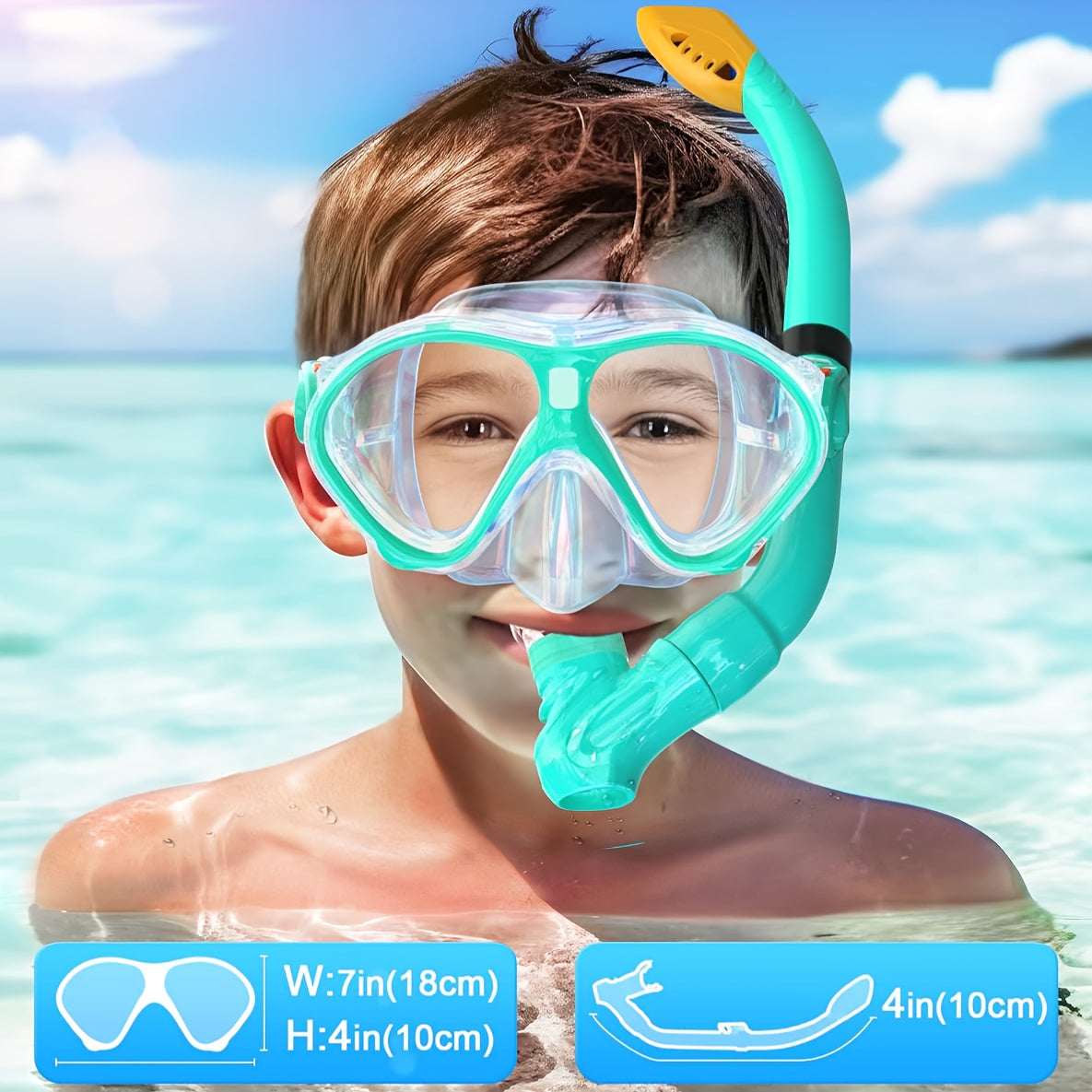 Anti Fog Snorkel Set With Goggles And Dry Top Teens
