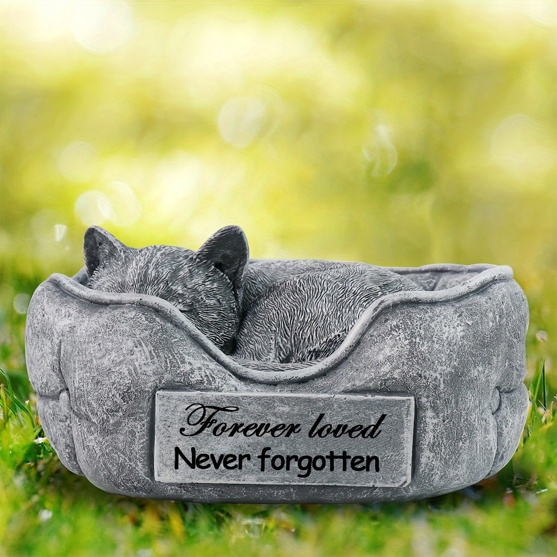 Pet Cat Memorial Tombstone Garden Stone Sculpture Indoor
