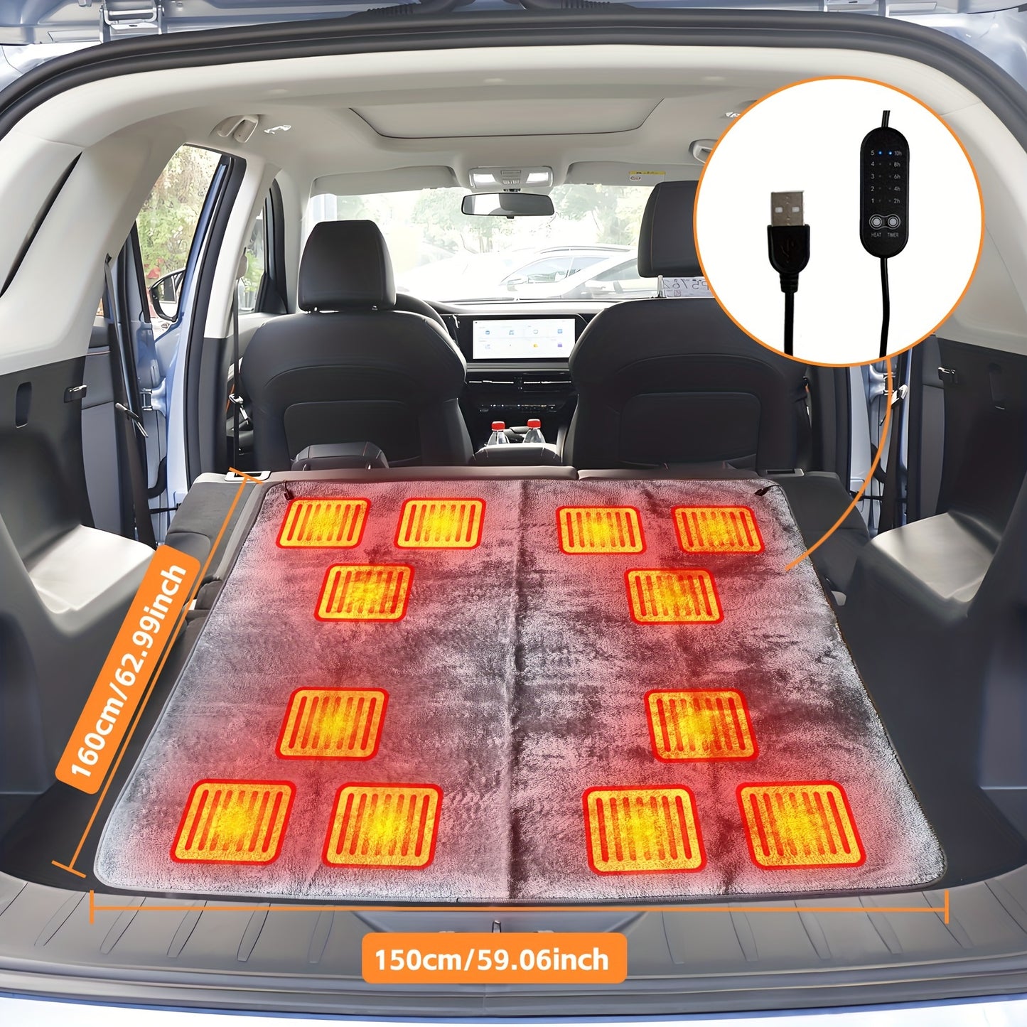 Electric Heated Blanket USB Powered With 5 Level Temp
