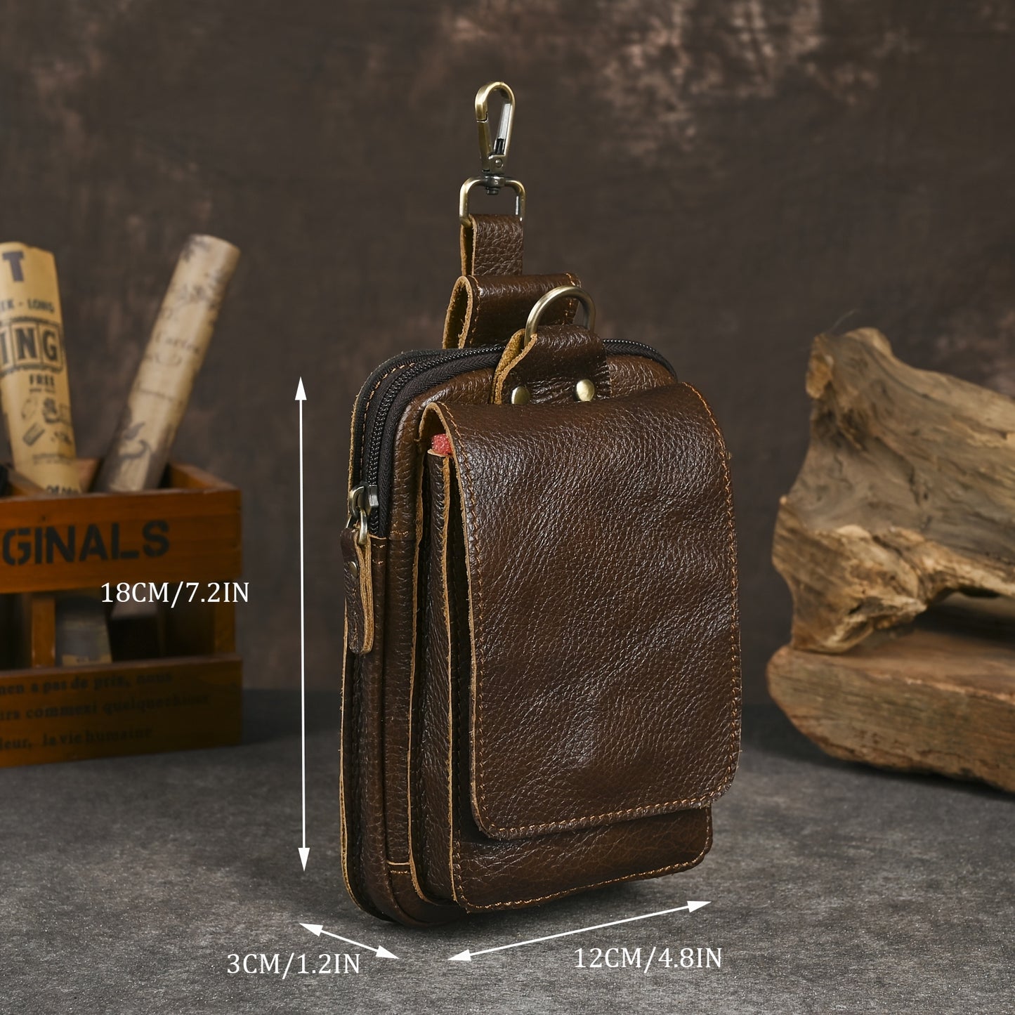 Men's Vintage Leather Sling Bag for Casual Travel