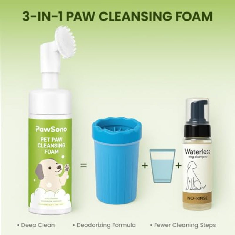 No Rinse Paw Cleaner For Dogs And Cats Scrubber Brush
