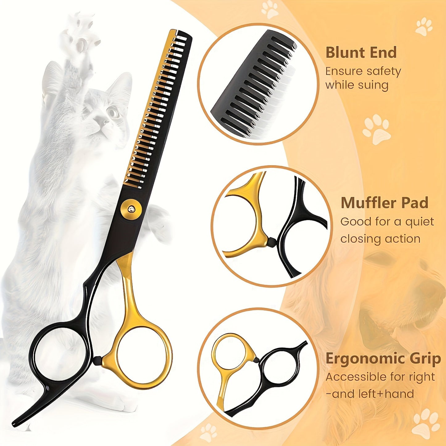 Dog Grooming Scissors Kit EightInOne With Safety Round Tip