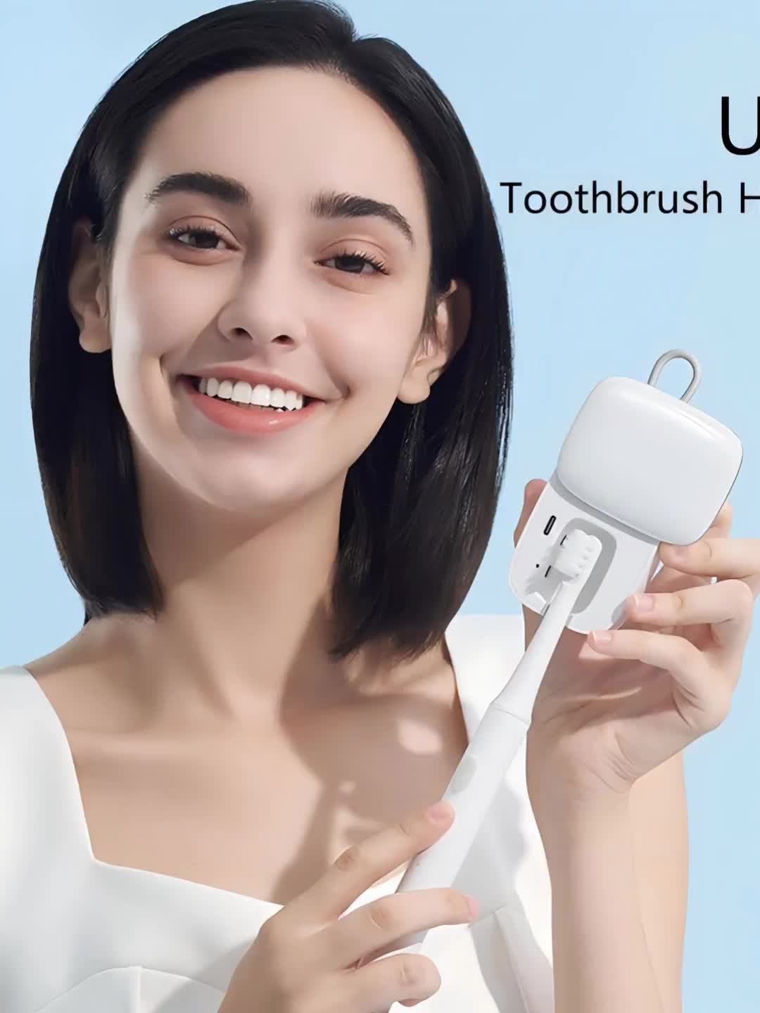 UVC Toothbrush Holder Wall Mount USB Rechargeable Travel