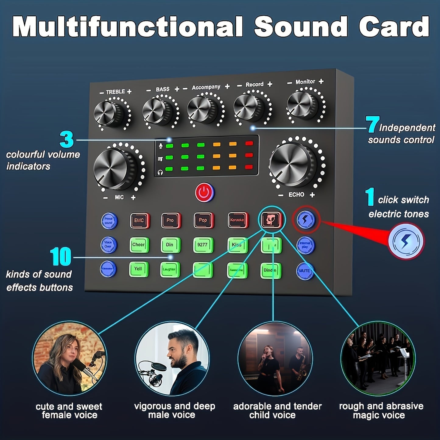 V8s Podcast Bundle With Wired Microphone And Live Sound Card