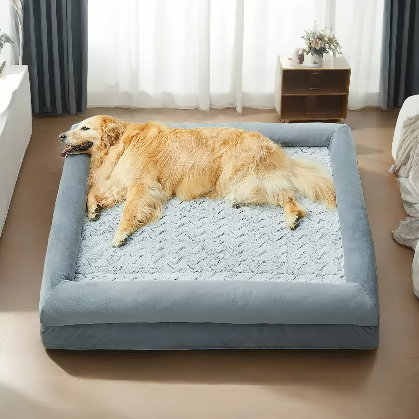 Cozy Plush Memory Foam Dog Bed With Removable Cover
