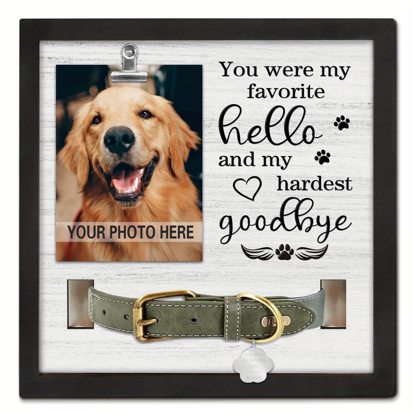 Pet Memorial Frame Stand Recycled Wood Keepsake For Dogs