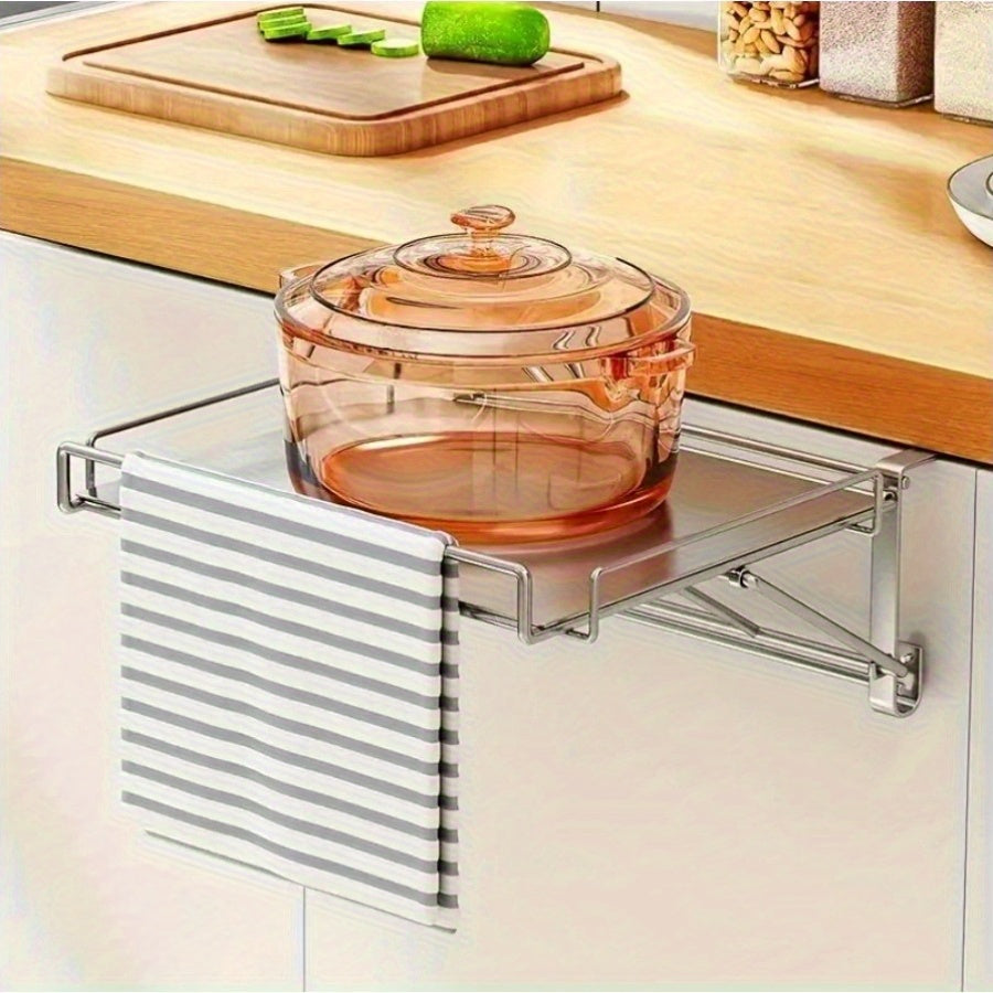 Stainless Steel Foldable Countertop Storage Rack Organizer