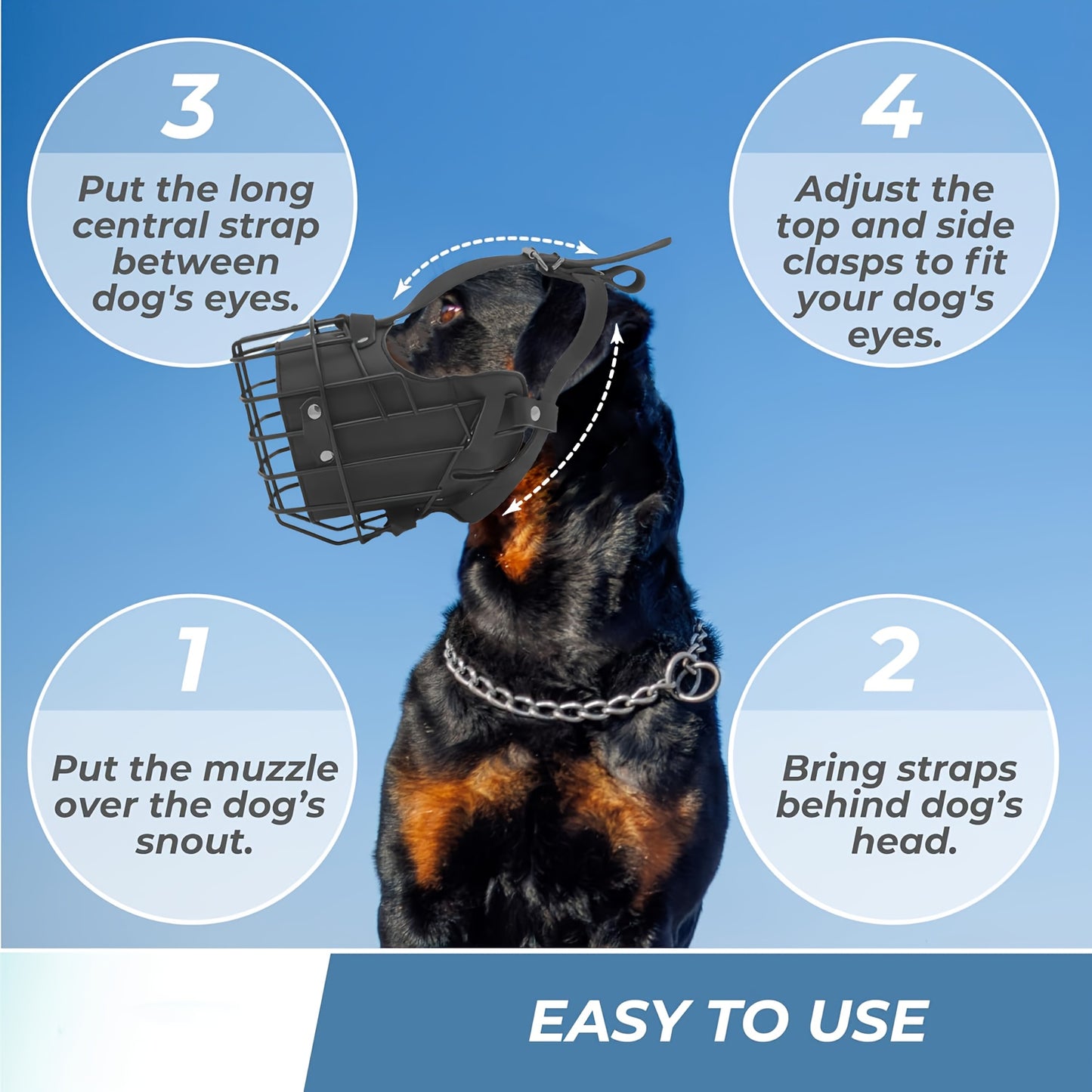 Stainless Steel Dog Mouth Cage For Training Adjustable Buckle