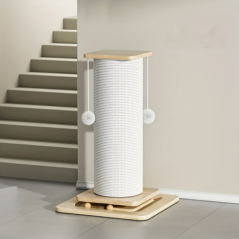 Vertical Sisal Cat Scratching Post With Hanging Ball Toy