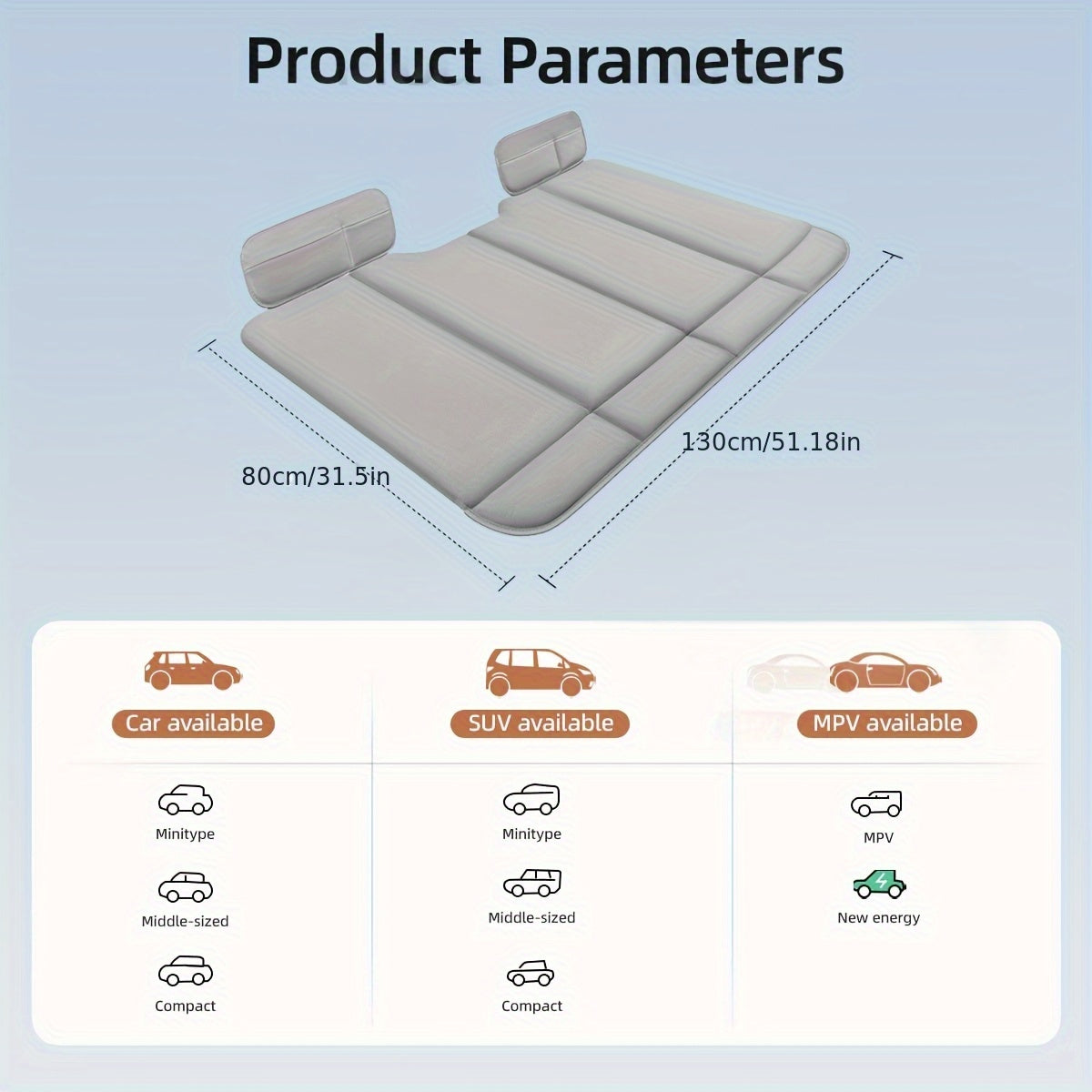 Portable Car Back Seat Extender Mattress for SUV Camping