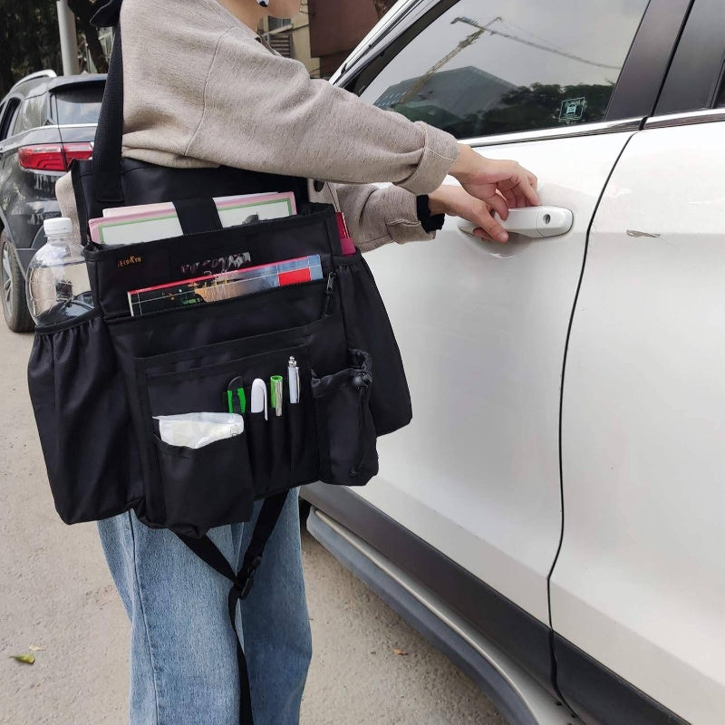 Car Seatback Organizer With Tablet And Laptop Compartment