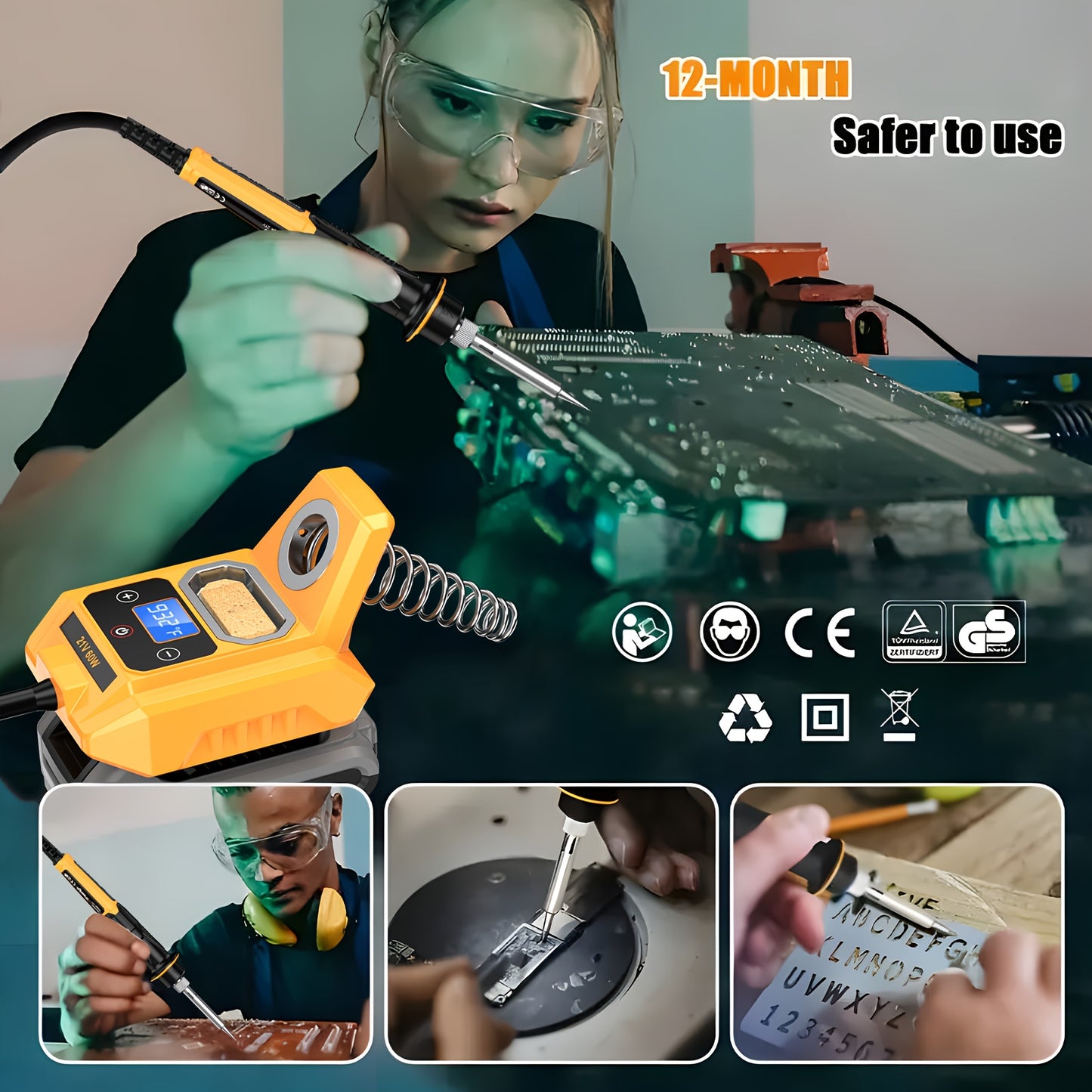 Cordless Soldering Station with Digital Display for DIY Projects