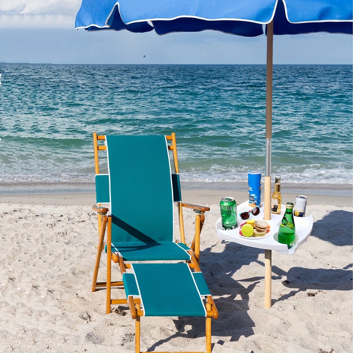 Beach Umbrella Tray with Cup Holders for Outdoor Fun