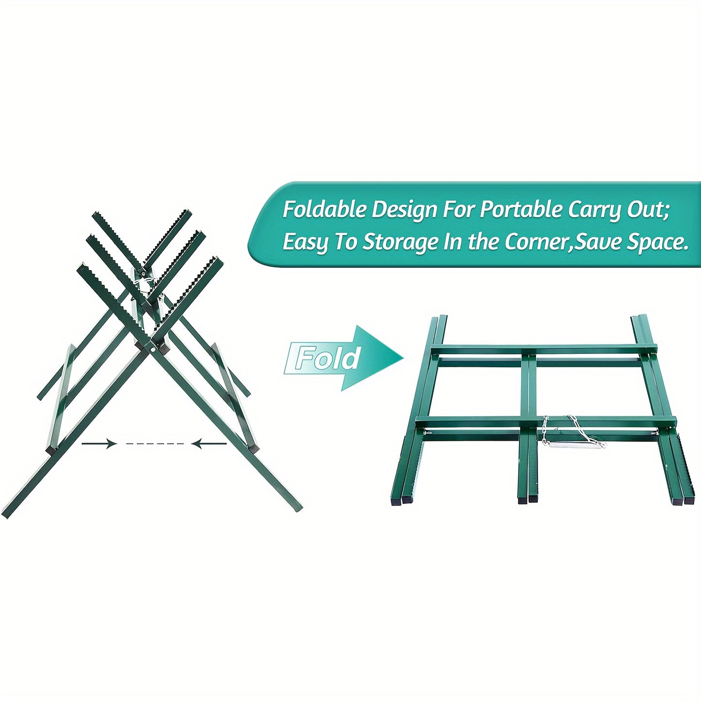 Foldable Steel Log Sawhorse for Easy Chainsaw Cutting
