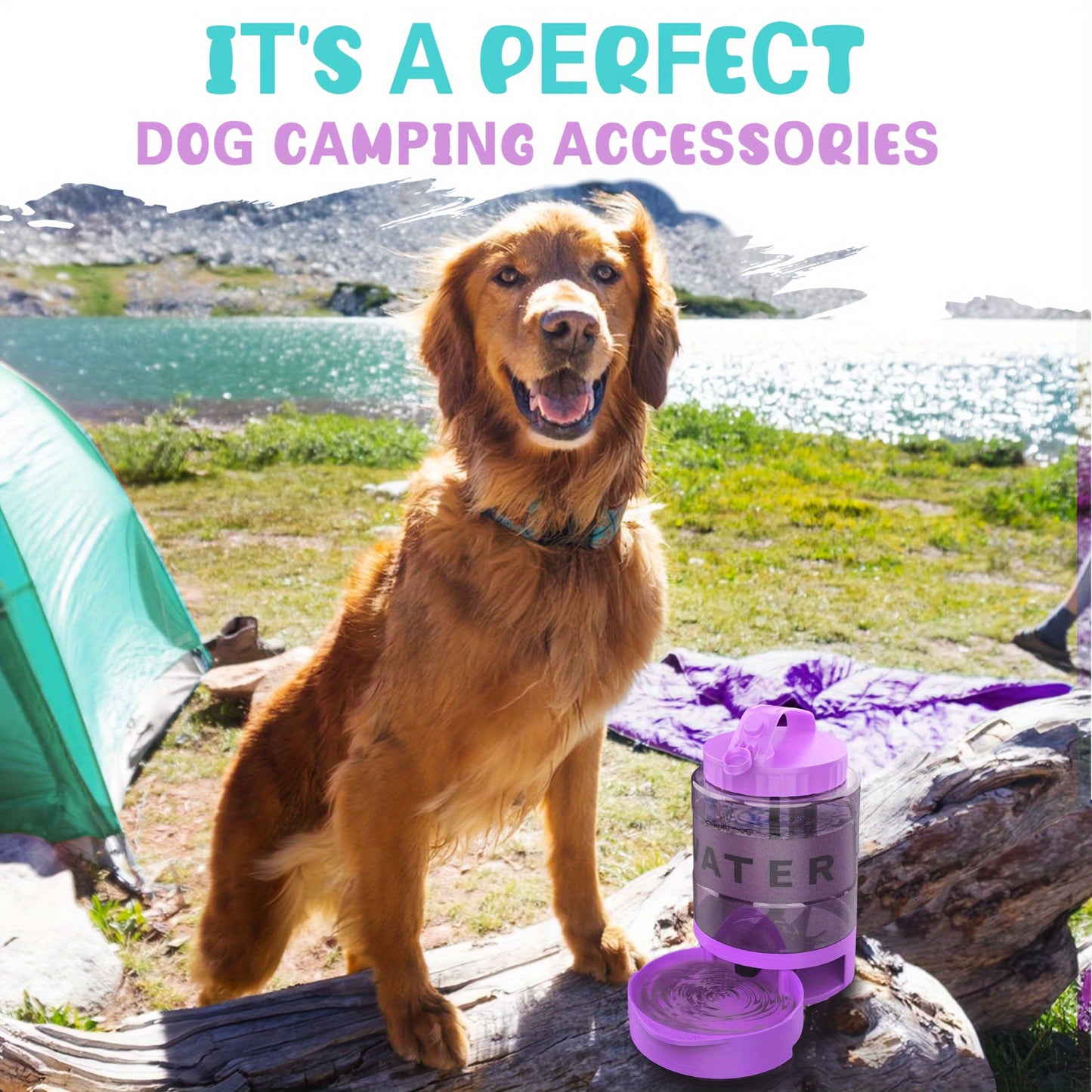 LESOTC Dog Water Bottle With Pull Out Bowl Hydration