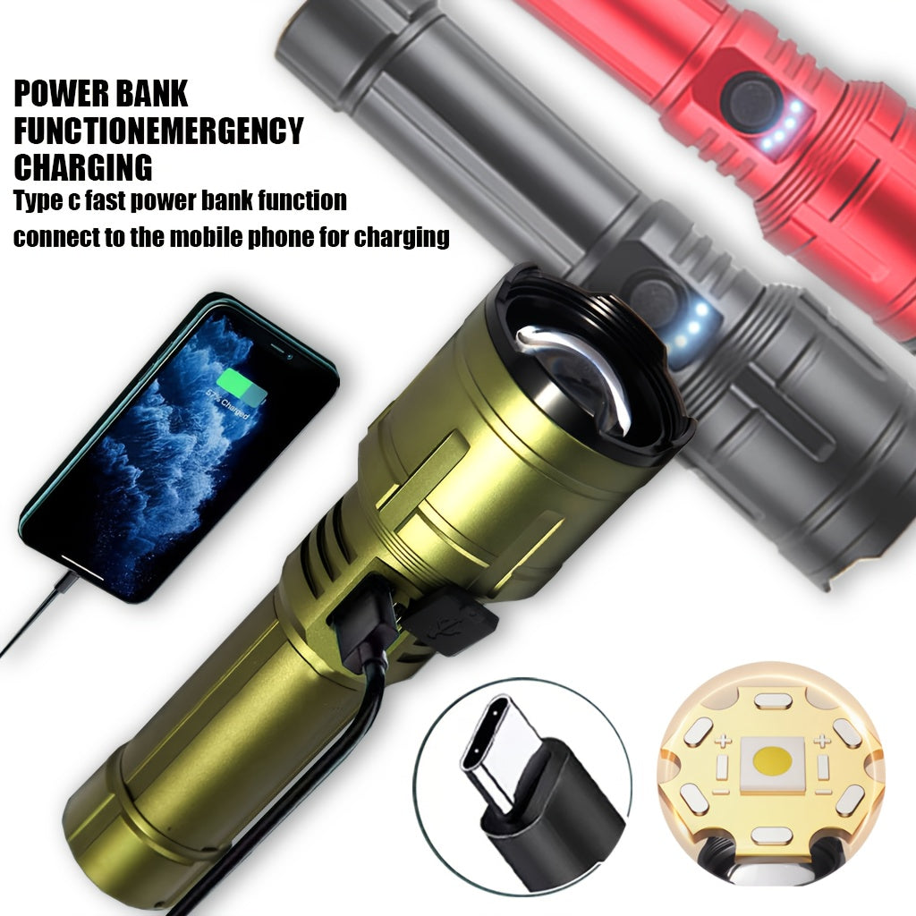 Outdoor Portable Flashlight With Ignition And Power Bank