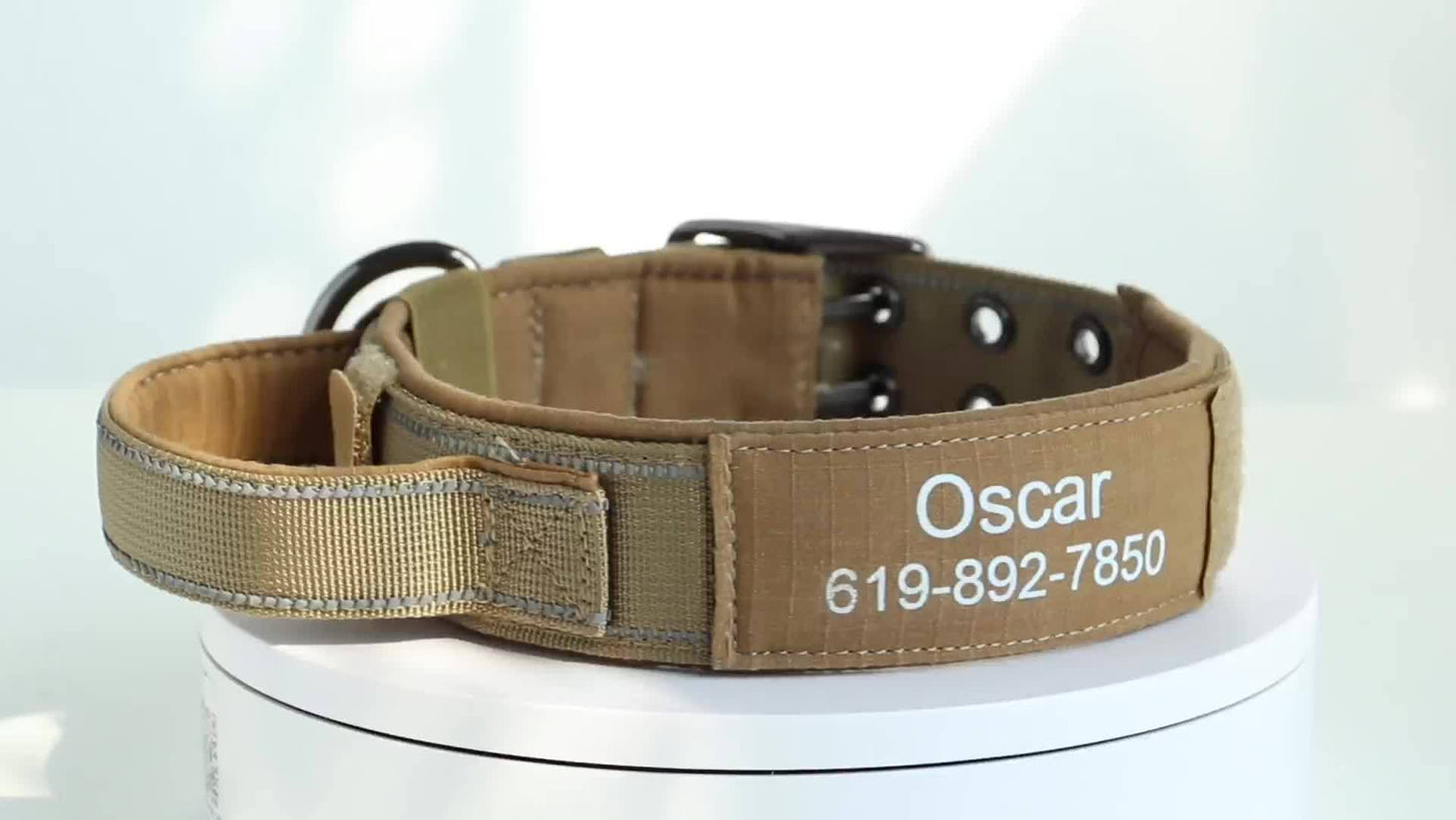 Customizable Nylon Dog Collar Engraved Name Metal Buckle