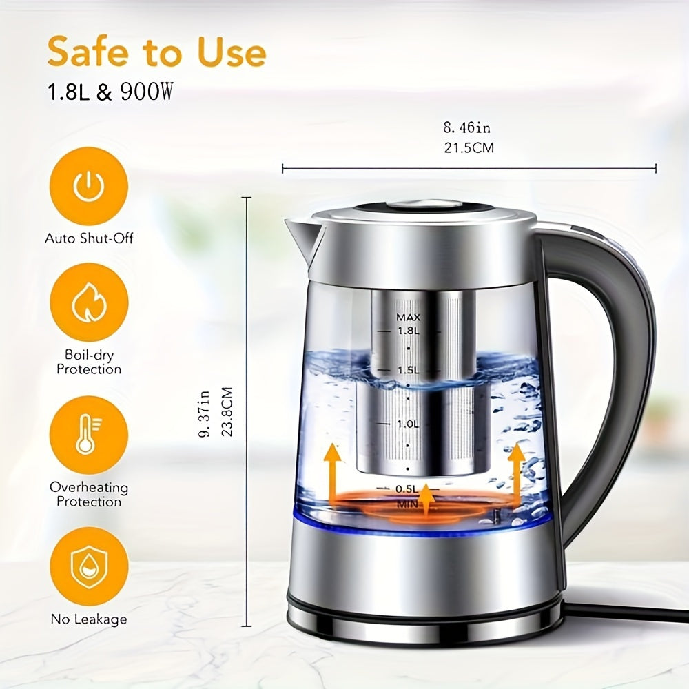 Electric Glass Kettle 12 Temperature Controls Keep Warm