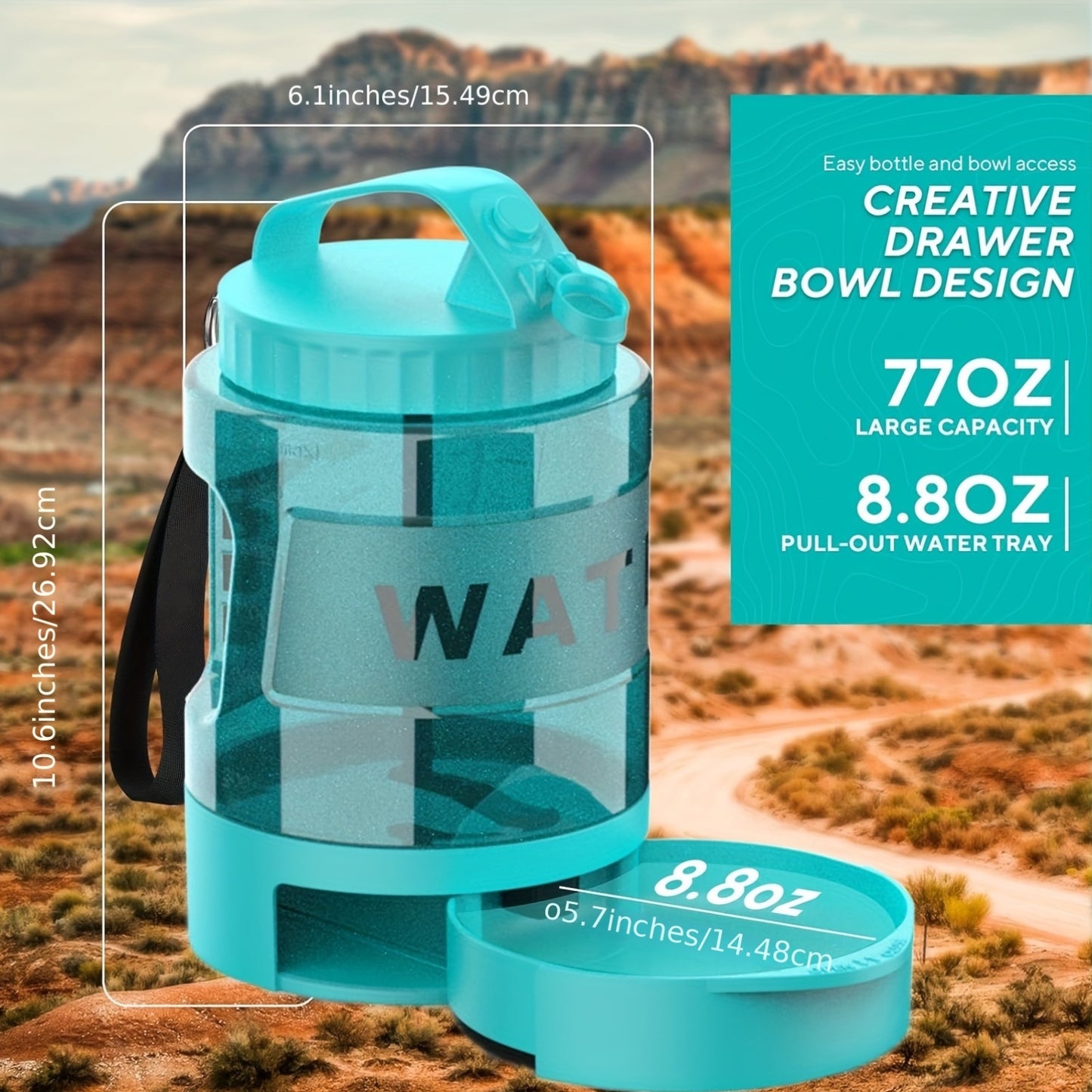 Lesotc Dog Water Dispenser Bowl Travel Bottle For Outdoors