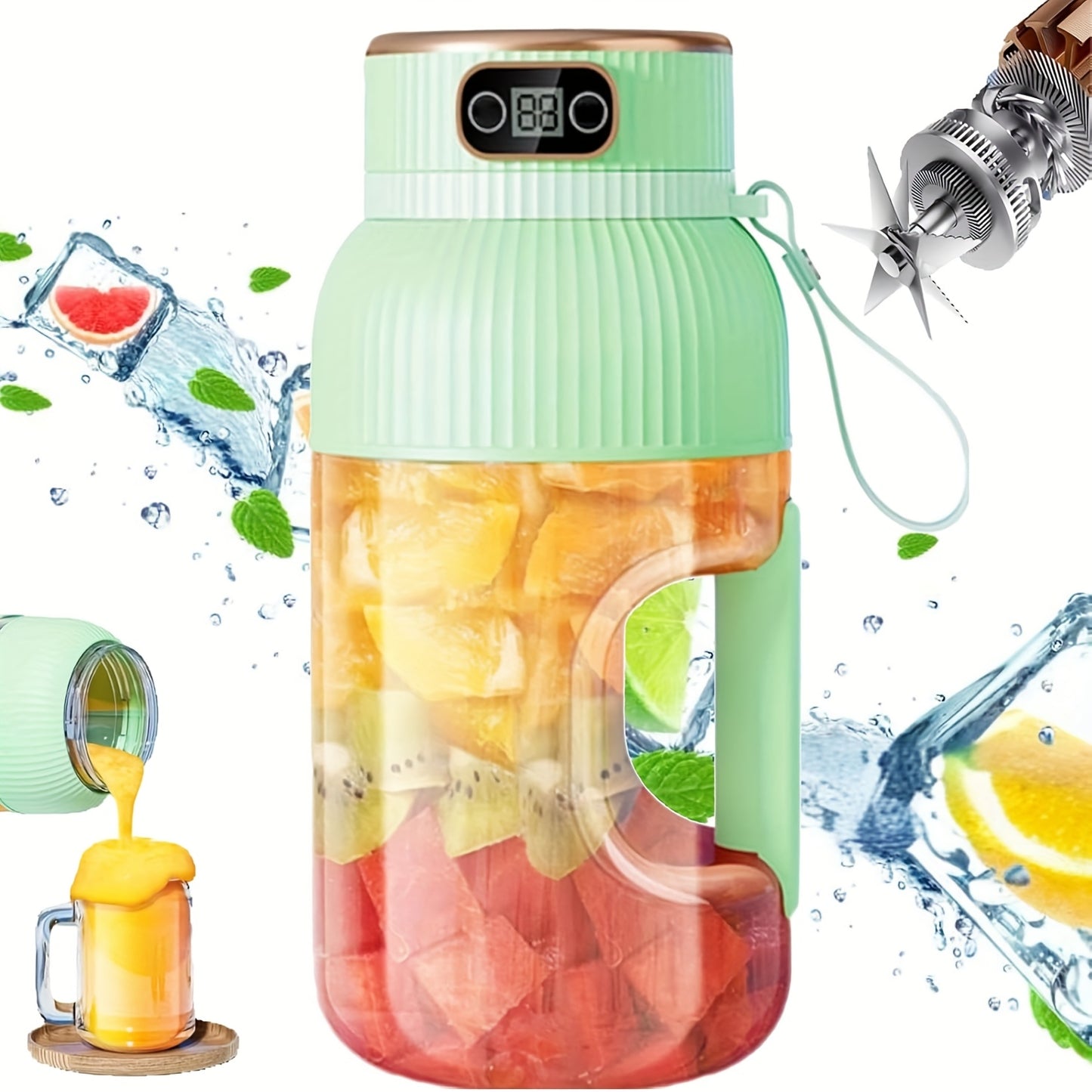Portable Fruit Juicer Blender With Rechargeable Battery