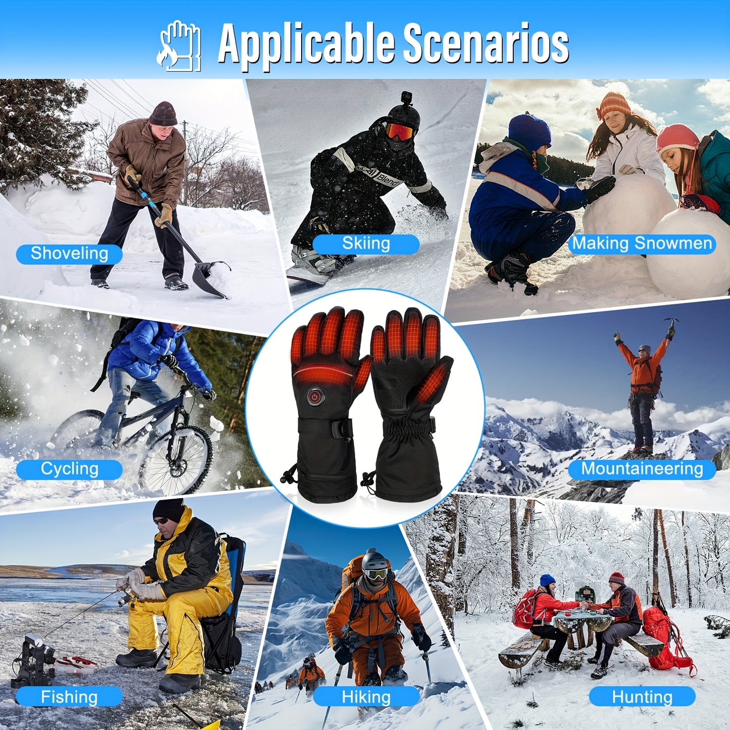 Rechargeable Heated Gloves For Men And Women 5V 6000mAh