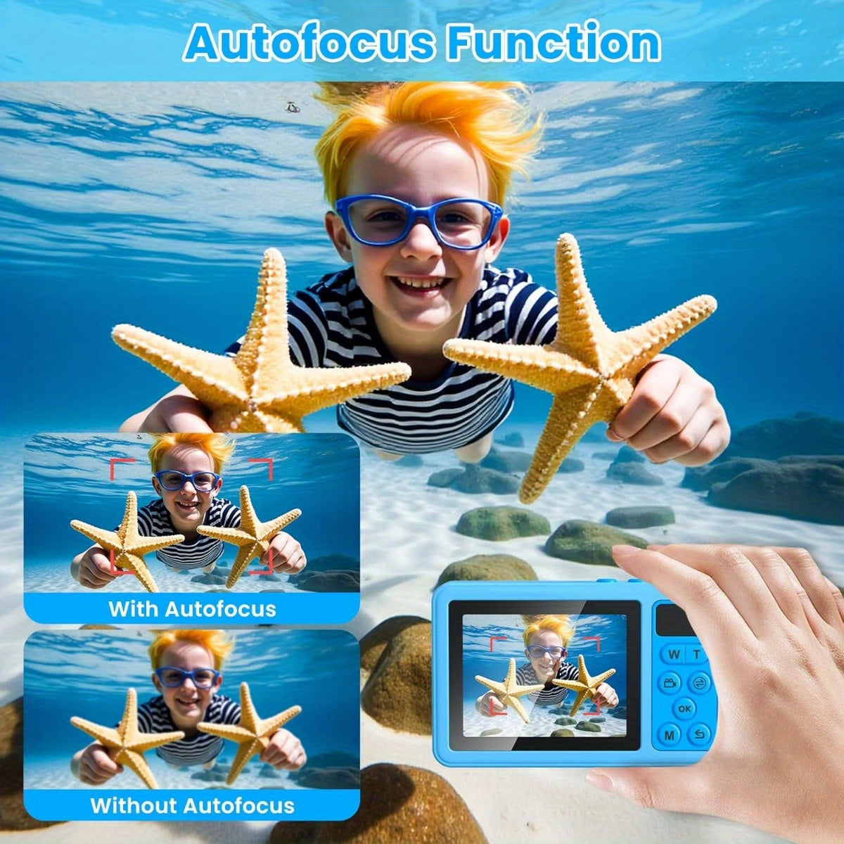 Dingetu Underwater Digital Camera Floating 10ft Selfie