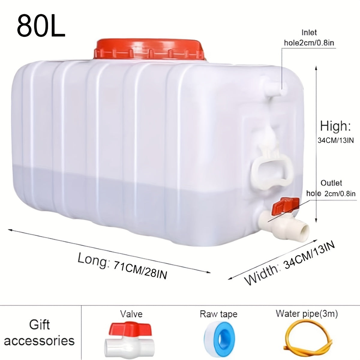 Portable Water Storage Tank With Faucet And Hose Camping