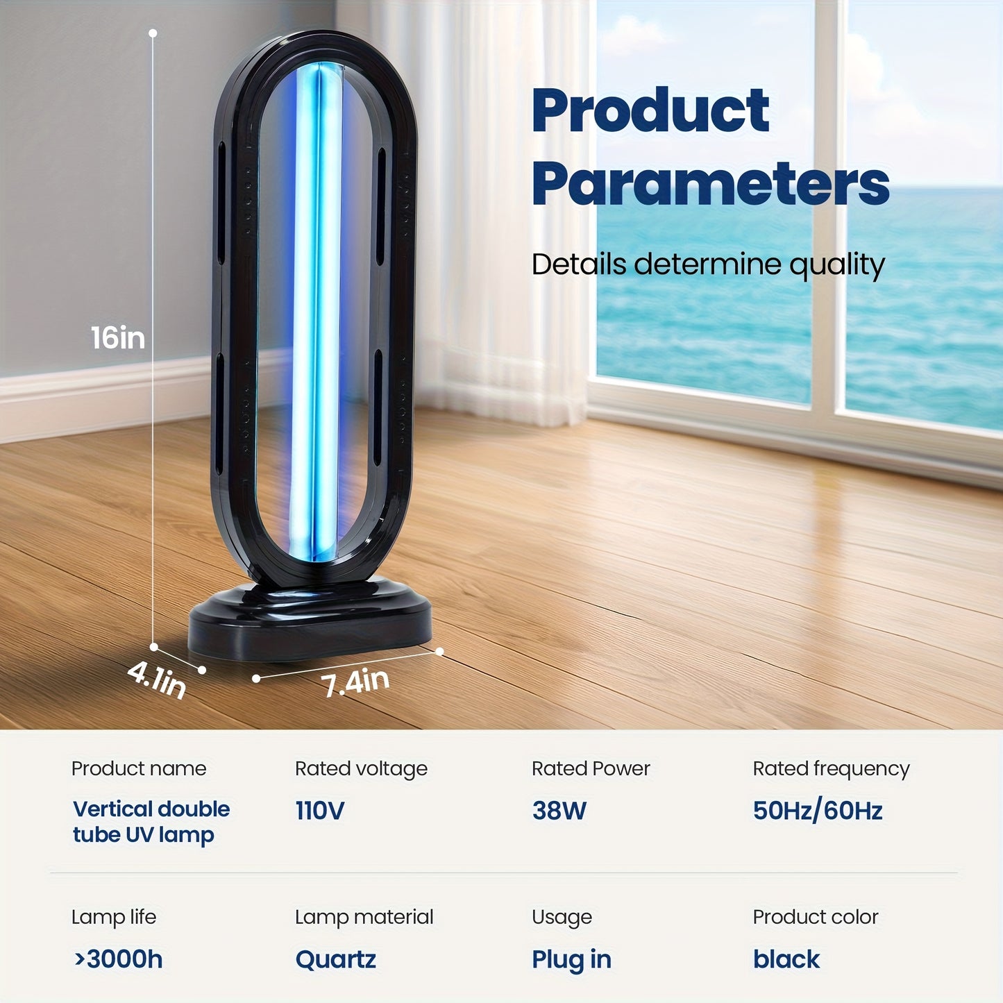 Portable UV Ozone Lamp for Home and Travel Purification