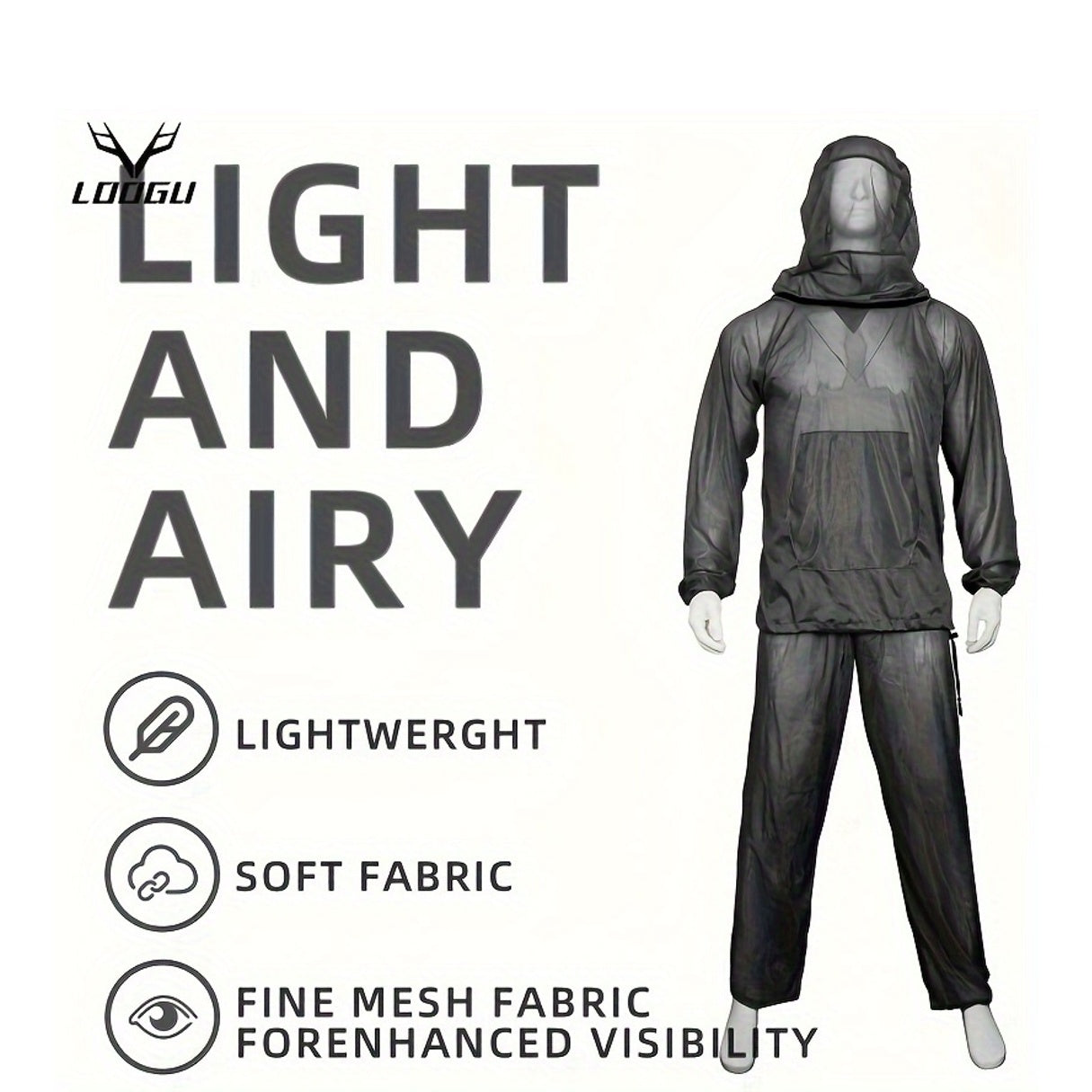 LOOGU Camouflage Mosquito Net Set for Outdoor Protection