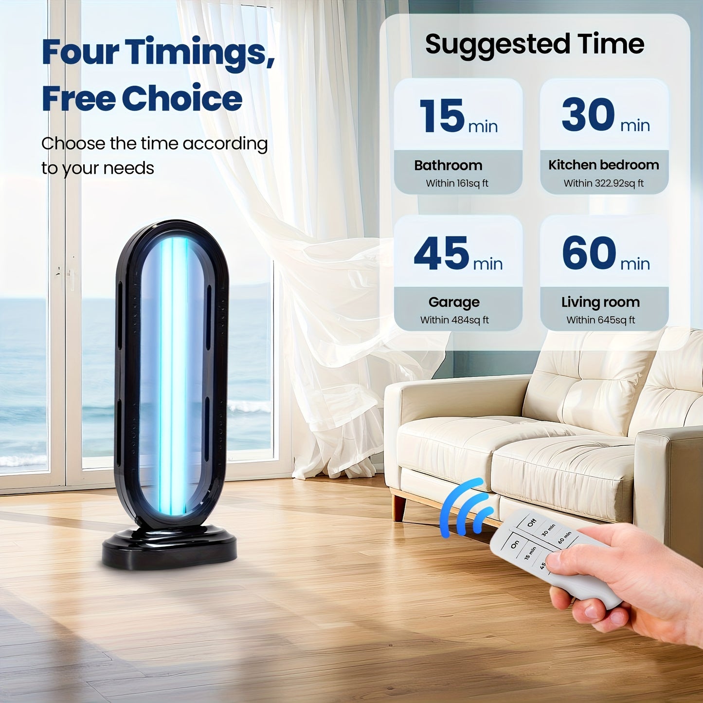 Portable UV Ozone Lamp for Home and Travel Purification