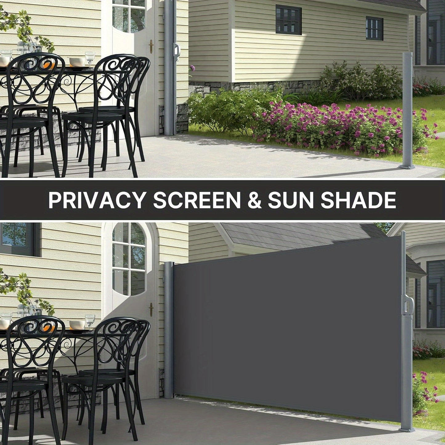 Retractable Side Awning Privacy Screen For Outdoor Spaces