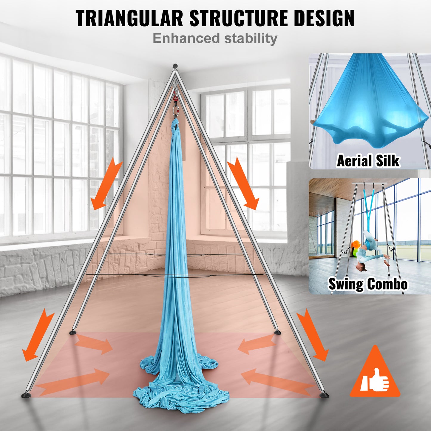 VEVOR Aerial Yoga Frame with Professional Yoga Hammock