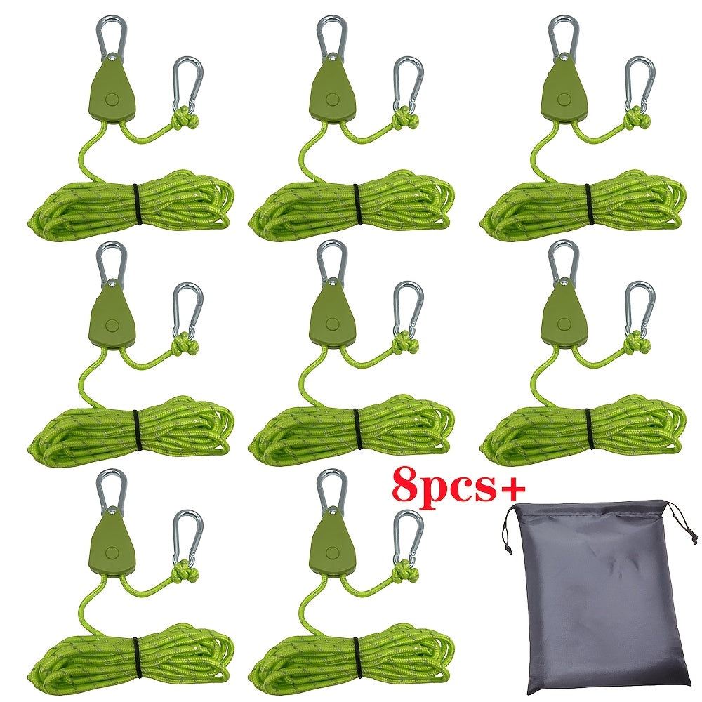 Metal Pulley Rope Set For Camping Tent Tie Adjustable Buckle