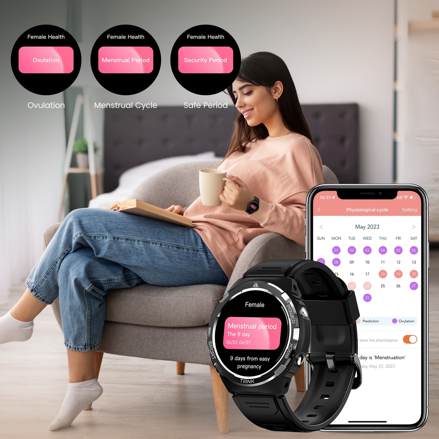 KOSPET Tank S1 Smart Watch for Men and Women with AMOLED Display