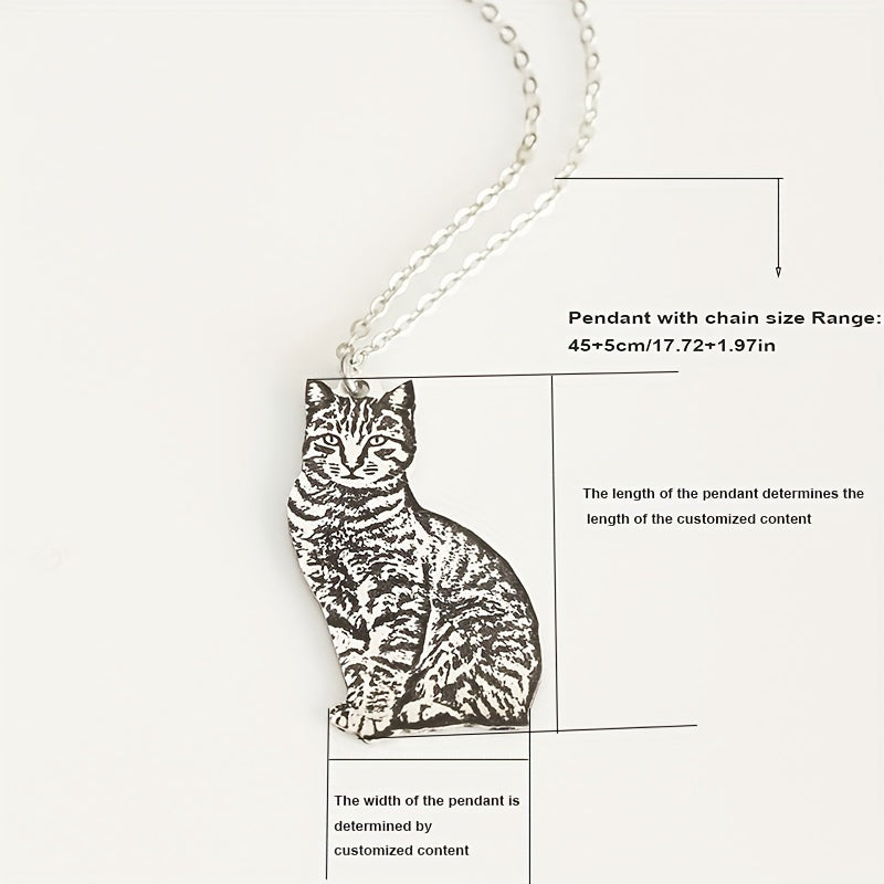HDYV5AA Custom Engraved Pet Photo Necklace Stainless Steel