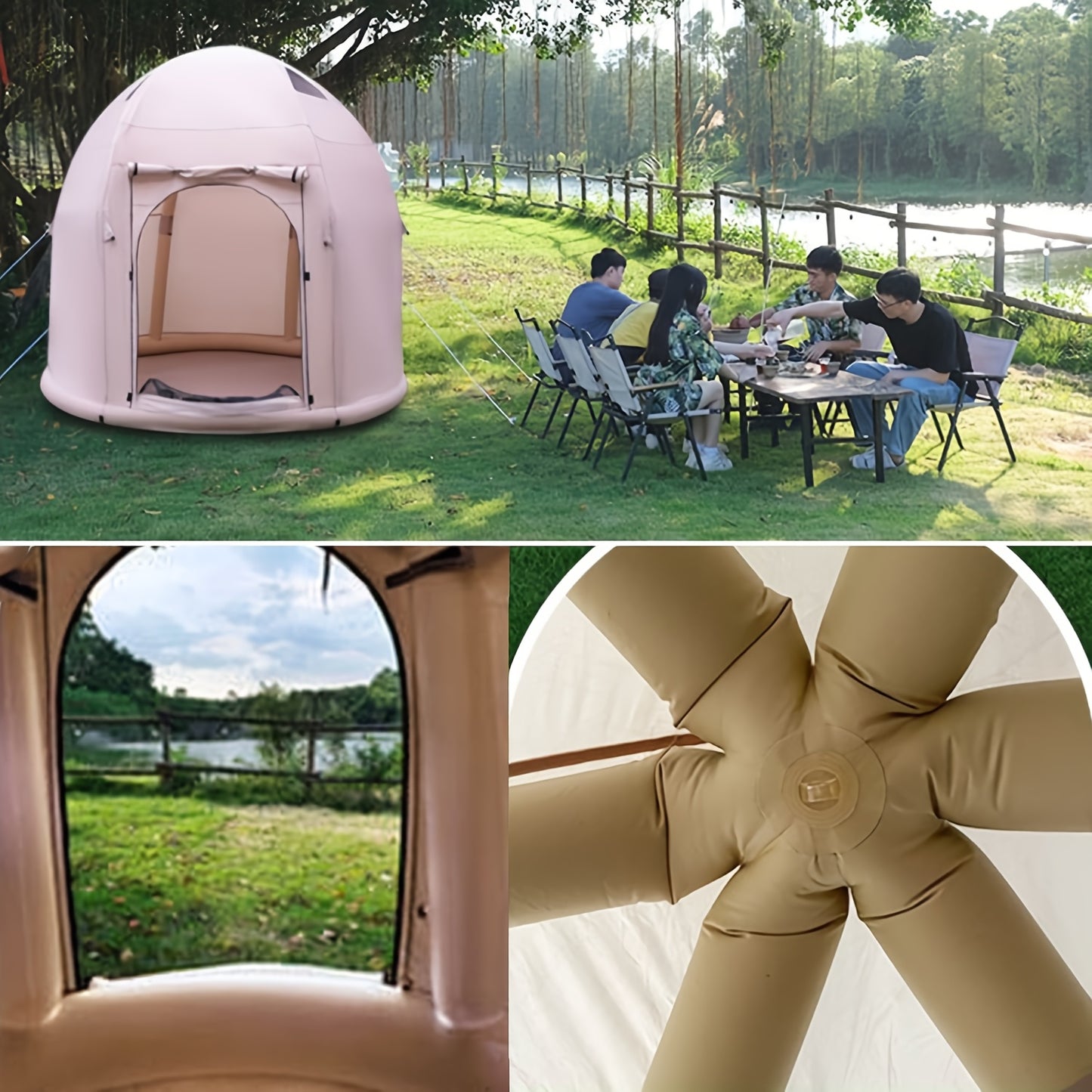 ShanYue 2 Person Inflatable Tent With Rainfly Easy Setup