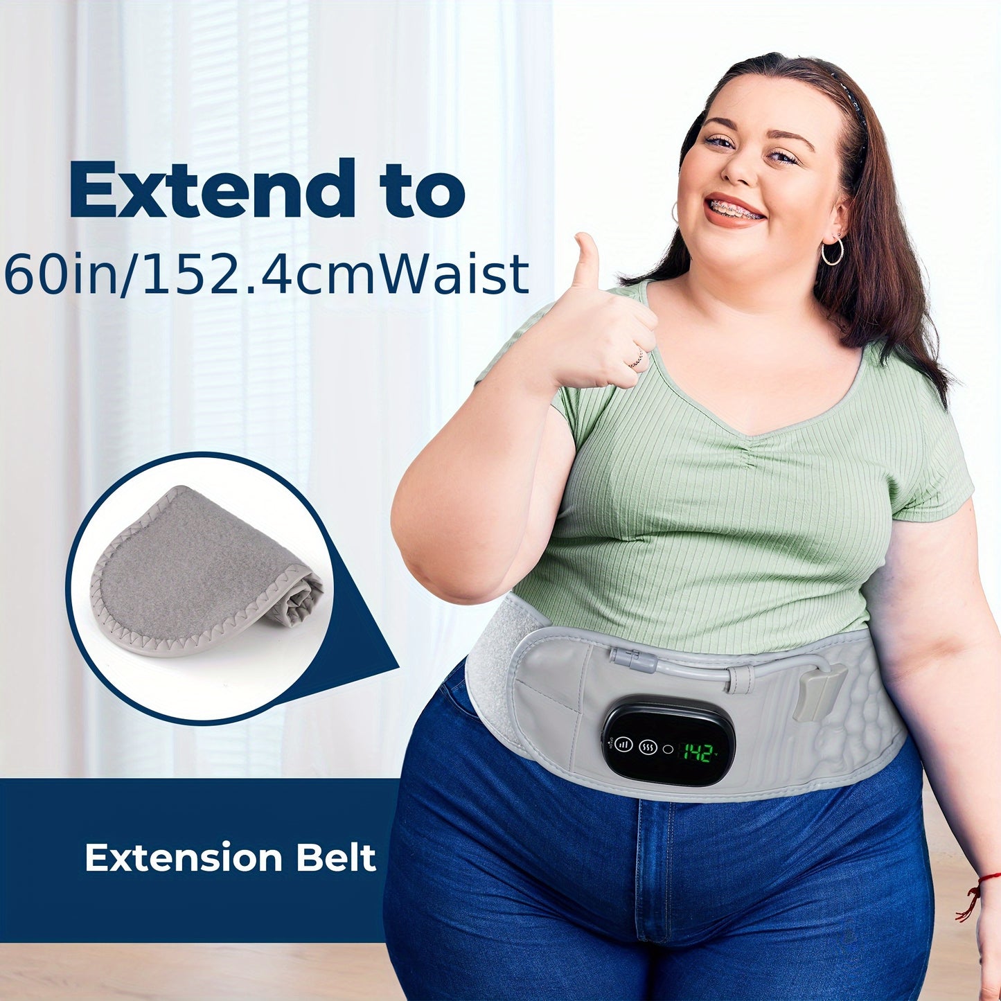 Cordless Portable Inflatable Waist Belt 5000mAh Battery And Back Massage